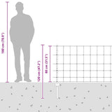 vidaXL Fence with Post Silver-coloured