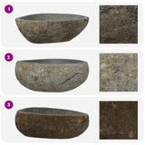 vidaXL Riverstone basin Light grey 30-37 x 25-30 x 12 cm Riverstone