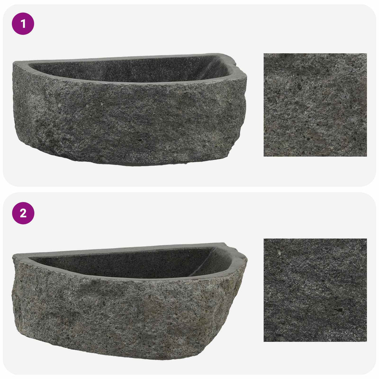 vidaXL Wall-Mounted Basin Grey 37 x 30 x 12 cm Riverstone