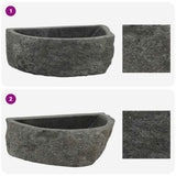 vidaXL Wall-Mounted Basin Grey 37 x 30 x 12 cm Riverstone