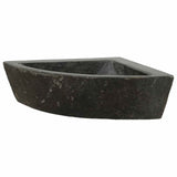 vidaXL Wastafel Grijs (30-37) x (30-37) x 12 cm Riviersteen