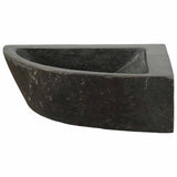 vidaXL Wastafel Grijs (30-37) x (30-37) x 12 cm Riviersteen