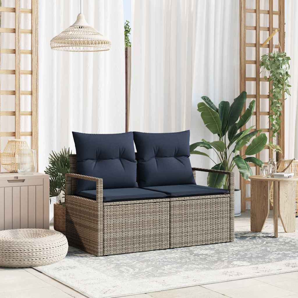 vidaXL Tuin Sofa met kussen 120 x 62 x 69 cm poly rattan