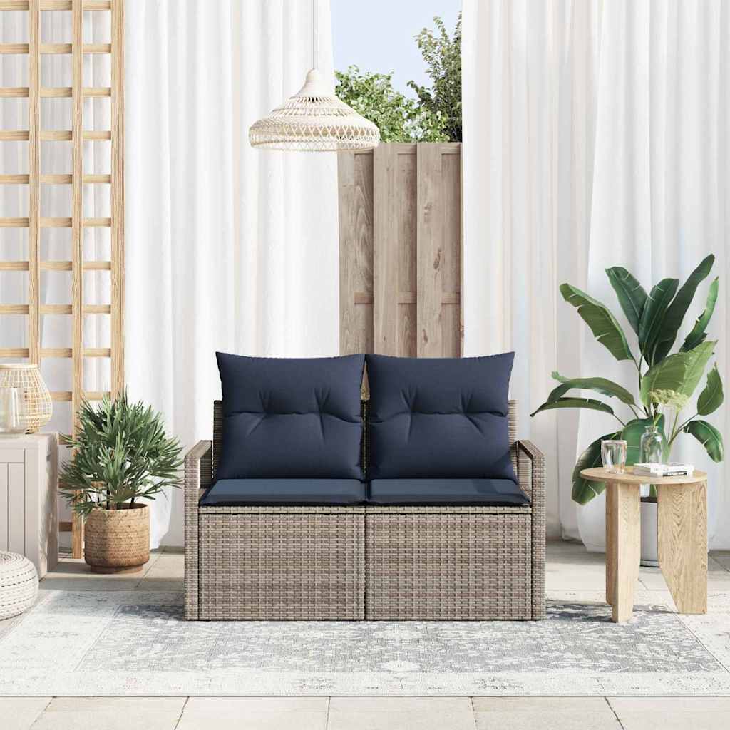 vidaXL Tuin Sofa met kussen 120 x 62 x 69 cm poly rattan