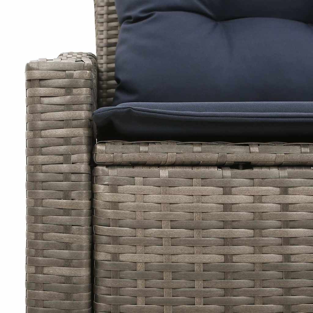 vidaXL Garden Sofa Grey 123 x 62 x 69 cm poly rattan