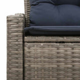 vidaXL Garden Sofa Grey 123 x 62 x 69 cm poly rattan