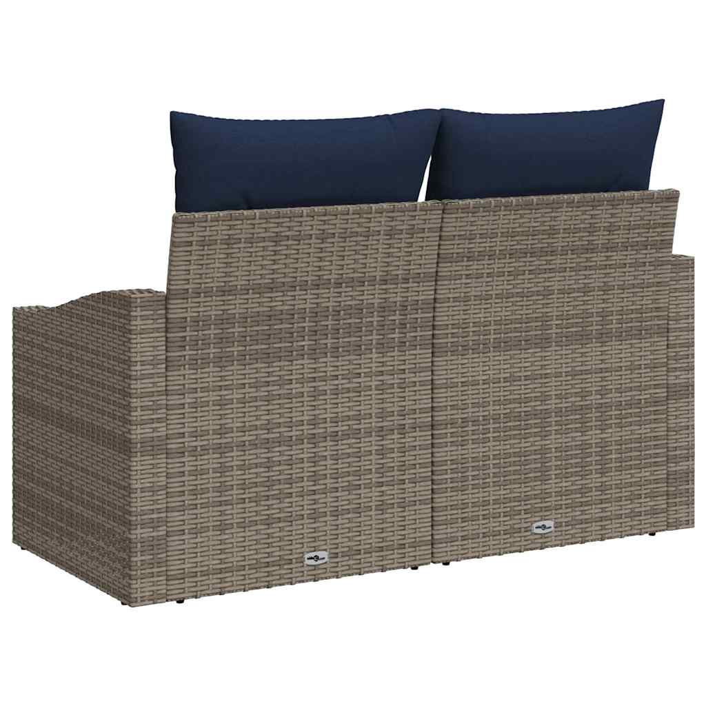 vidaXL Garden Sofa Grey 123 x 62 x 69 cm poly rattan