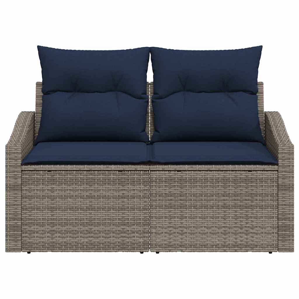 vidaXL Garden Sofa Grey 123 x 62 x 69 cm poly rattan