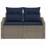 vidaXL Garden Sofa Grey 123 x 62 x 69 cm poly rattan