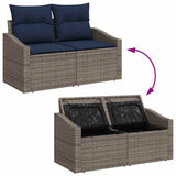 vidaXL Garden Sofa Grey 123 x 62 x 69 cm poly rattan