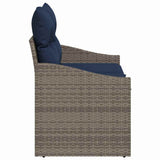 vidaXL Garden Sofa Grey 123 x 62 x 69 cm poly rattan