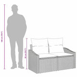 vidaXL Garden Sofa Grey 123 x 62 x 69 cm poly rattan