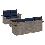vidaXL Garden Sofa Set with cushions 6 pcs Brown poly rattan