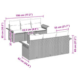 vidaXL Tuinbank Set met kussen 7 pcs Bruin poly rattan
