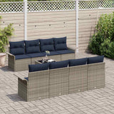 vidaXL Tuinbank Set met kussen 9 pcs Bruin poly rattan