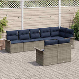 vidaXL Garden Lounge Set with cushions 8 pcs Brown poly rattan