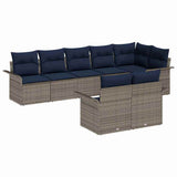 vidaXL Garden Lounge Set with cushions 8 pcs Brown poly rattan