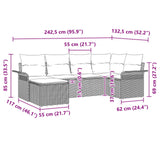 vidaXL Garden Sofa Set with Cushion 6 pcs Brown Poly Rattan