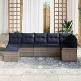vidaXL Tuinbank Set met kussen Bruin poly rattan