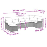 vidaXL Tuinbank Set met kussen Bruin poly rattan