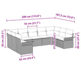 vidaXL Garden Lounge Set with cushions 9 pcs Brown poly rattan