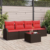 vidaXL Garden Bench Set Brown 55 x 55 x 37 cm poly rattan