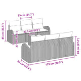vidaXL Tuinbank Set Bruin 55 x 55 x 37 cm poly rattan
