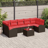 vidaXL Tuinbank Set Bruin en Rood 55 x 55 x 37 cm poly rattan