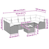 vidaXL Tuinbank Set Bruin en Rood 55 x 55 x 37 cm poly rattan