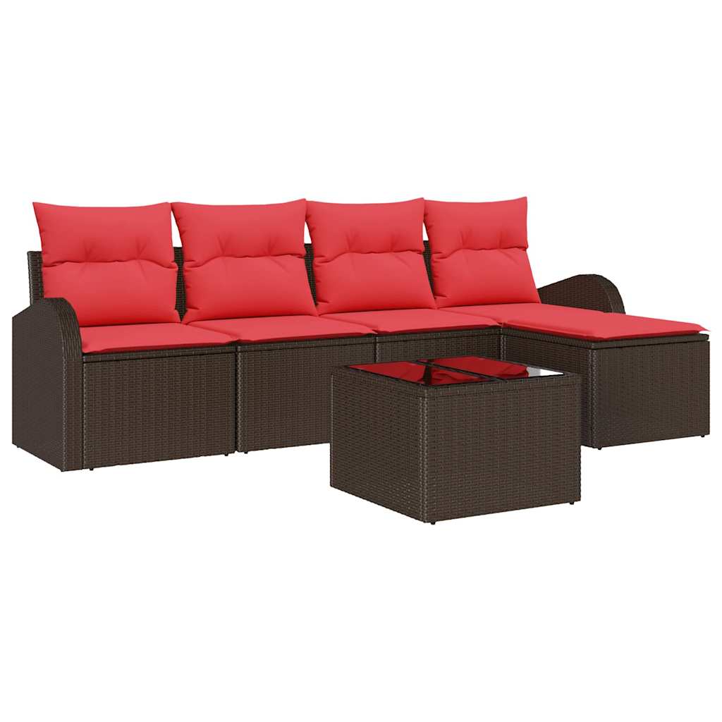 vidaXL Tuinbank Set 5 pcs Bruin poly rattan