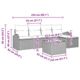 vidaXL Tuinbank Set 5 pcs Bruin poly rattan