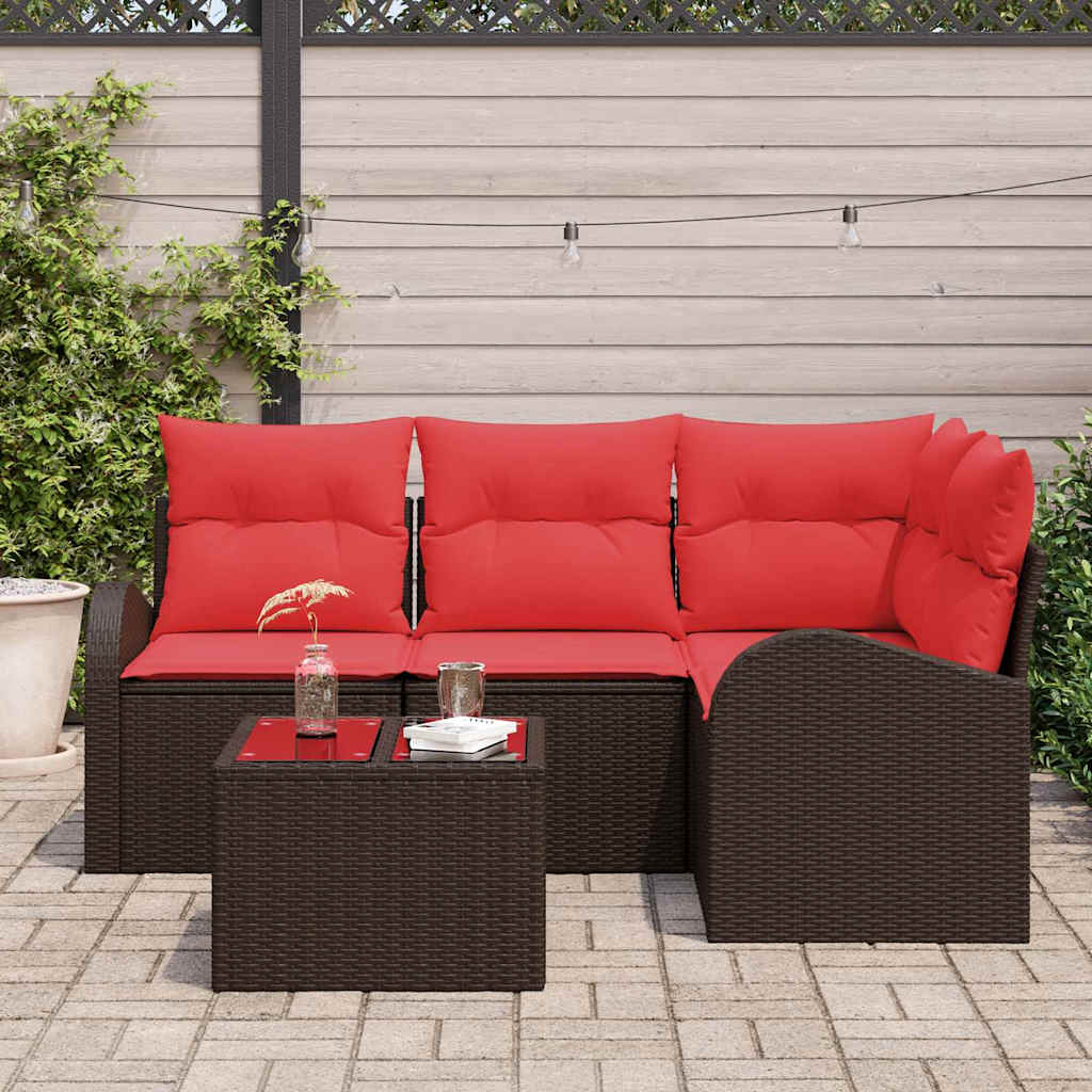 vidaXL Tuinbank Set Bruin poly rattan