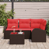 vidaXL Tuinbank Set Bruin poly rattan