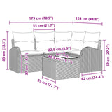 vidaXL Tuinbank Set Bruin poly rattan