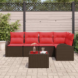 vidaXL Tuinbank Set 5 pcs Bruin poly rattan