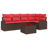 vidaXL Tuinbank Set 5 pcs Bruin poly rattan