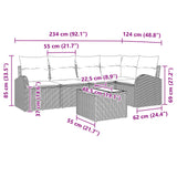 vidaXL Tuinbank Set 5 pcs Bruin poly rattan