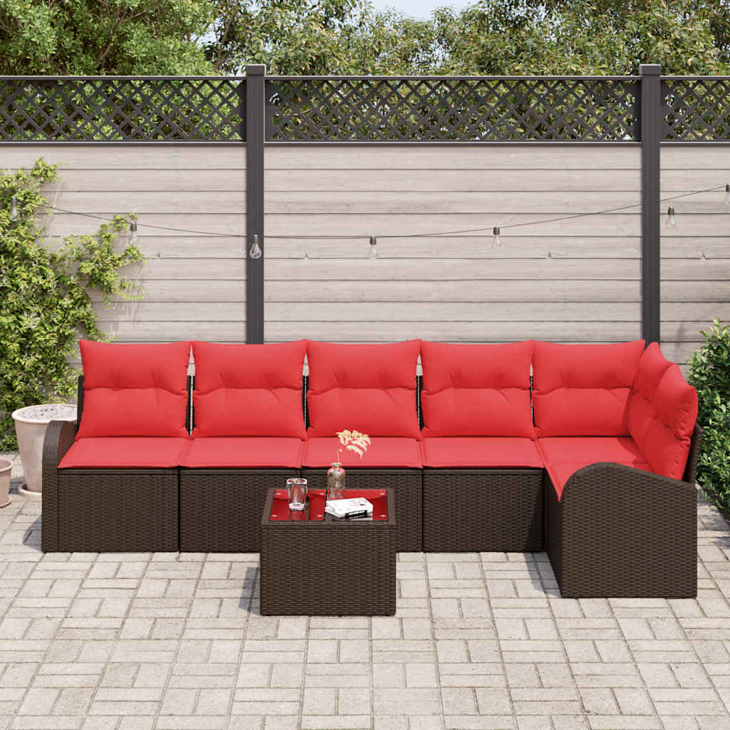 vidaXL Garden Bench Set Brown poly rattan