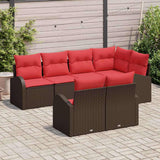vidaXL Garden Bench Set Brown poly rattan