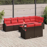 vidaXL Garden Bench Set Brown poly rattan