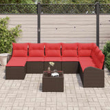 vidaXL Tuinbank Set 8 pcs Bruin Poly rattan