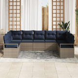 vidaXL Salon de jardin avec coussins 7 pcs Résine tressée Marron