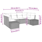 vidaXL Tuinbank Set met kussen 6 pcs Bruin poly rattan