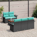vidaXL Tuinbank Set met kussen 6 pcs Grijs poly rattan