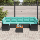 vidaXL Tuinbank Set met kussen 8 pcs Grijs poly rattan