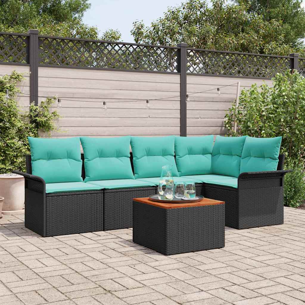 vidaXL Garden Sofa Set with cushions 6 pcs Grey poly rattan