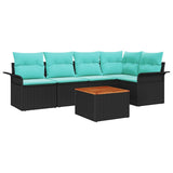 vidaXL Garden Sofa Set with cushions 6 pcs Grey poly rattan