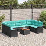 vidaXL Tuinbank Set met kussen 10 pcs Grijs poly rattan