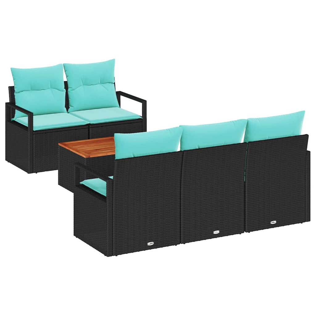 vidaXL Ensemble de banquettes de jardin avec coussin 6 pcs Gris rotin synthétique