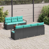 vidaXL Tuinbank Set met kussen 8 pcs Grijs poly rattan